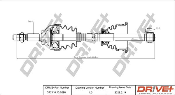 Dr!ve+ DP2110.10.0298 - Приводний вал autocars.com.ua