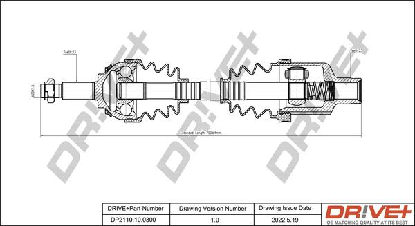 Dr!ve+ DP2110.10.0300 - Приводний вал autocars.com.ua