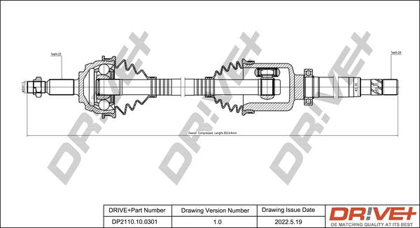 Dr!ve+ DP2110.10.0301 - Приводний вал autocars.com.ua