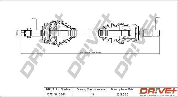 Dr!ve+ DP2110.10.0311 - Приводний вал autocars.com.ua