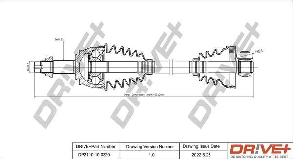 Dr!ve+ DP2110.10.0320 - Приводний вал autocars.com.ua