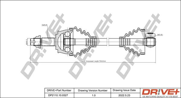 Dr!ve+ DP2110.10.0327 - Приводной вал autodnr.net