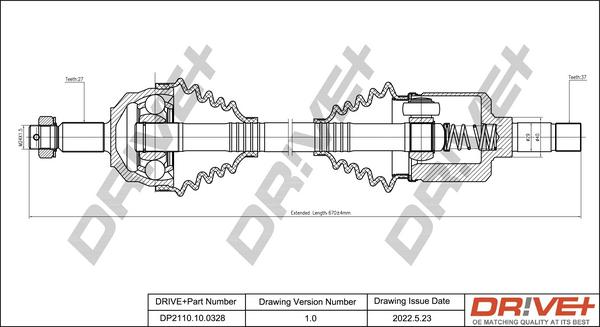 Dr!ve+ DP2110.10.0328 - Приводний вал autocars.com.ua