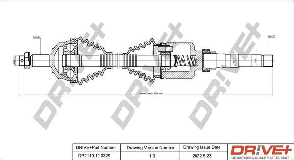 Dr!ve+ DP2110.10.0329 - Приводний вал autocars.com.ua