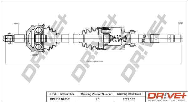 Dr!ve+ DP2110.10.0331 - Приводний вал autocars.com.ua