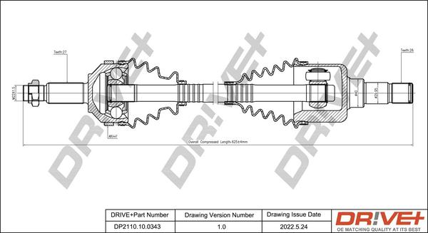 Dr!ve+ DP2110.10.0343 - Приводний вал autocars.com.ua