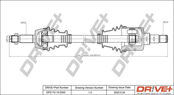 Dr!ve+ DP2110.10.0345 - Приводний вал autocars.com.ua