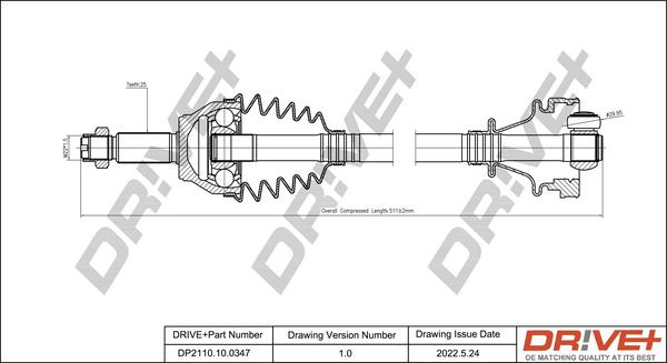 Dr!ve+ DP2110.10.0347 - Приводний вал autocars.com.ua