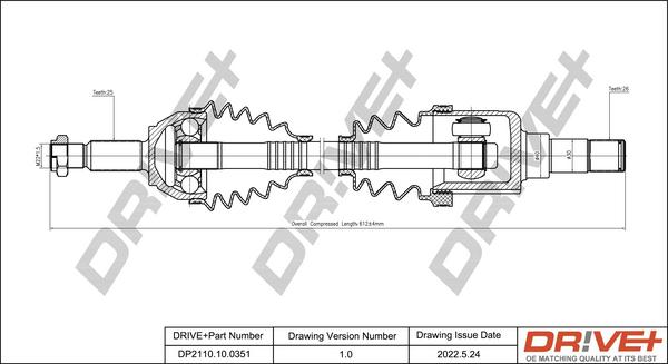 Dr!ve+ DP2110.10.0351 - Приводний вал autocars.com.ua