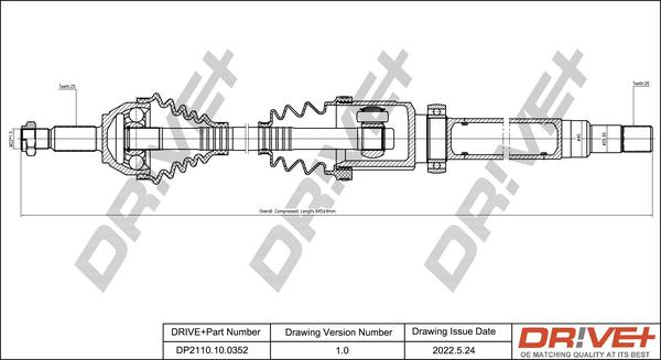 Dr!ve+ DP2110.10.0352 - Приводний вал autocars.com.ua