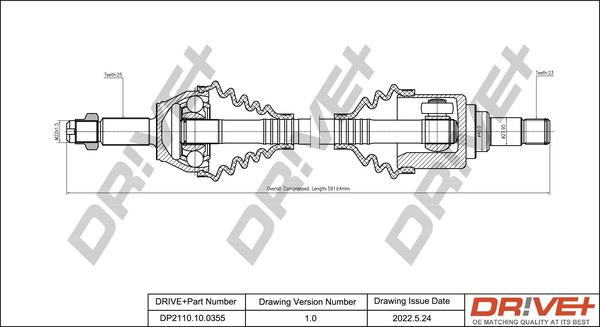 Dr!ve+ DP2110.10.0355 - Приводний вал autocars.com.ua