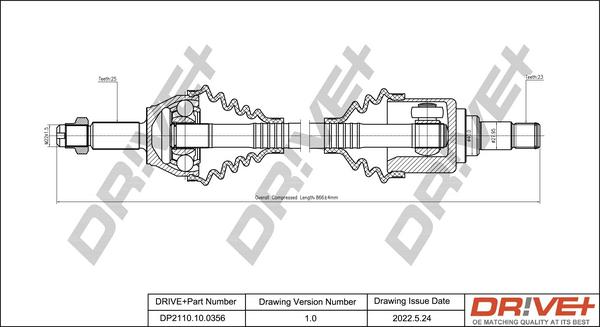 Dr!ve+ DP2110.10.0356 - Приводний вал autocars.com.ua