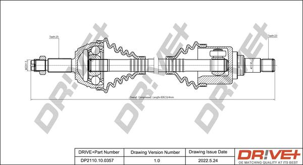 Dr!ve+ DP2110.10.0357 - Приводний вал autocars.com.ua