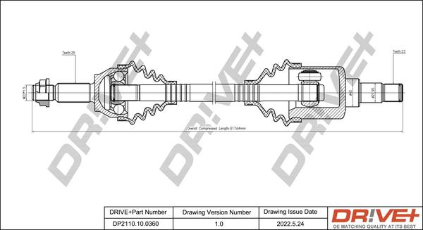 Dr!ve+ DP2110.10.0360 - Приводний вал autocars.com.ua