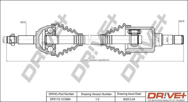 Dr!ve+ DP2110.10.0364 - Приводний вал autocars.com.ua