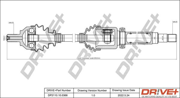 Dr!ve+ DP2110.10.0366 - Приводний вал autocars.com.ua