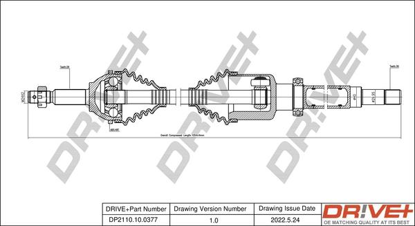 Dr!ve+ DP2110.10.0377 - Приводний вал autocars.com.ua