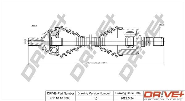 Dr!ve+ DP2110.10.0383 - Приводний вал autocars.com.ua