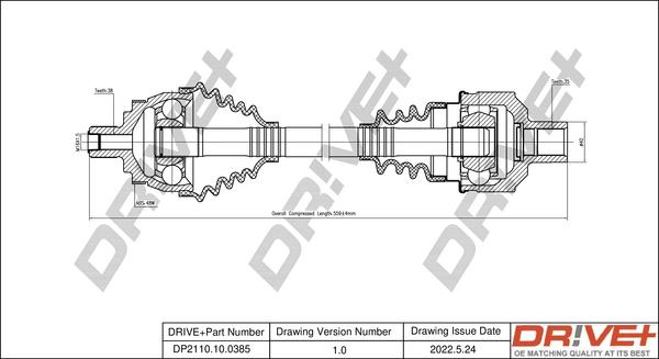 Dr!ve+ DP2110.10.0385 - Приводний вал autocars.com.ua