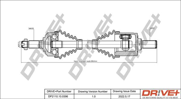 Dr!ve+ DP2110.10.0396 - Приводний вал autocars.com.ua