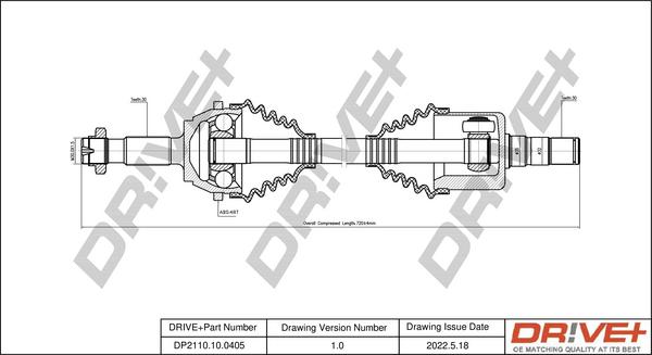 Dr!ve+ DP2110.10.0405 - Приводний вал autocars.com.ua