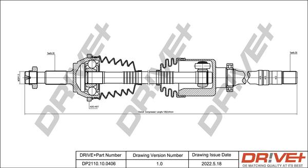 Dr!ve+ DP2110.10.0406 - Приводний вал autocars.com.ua