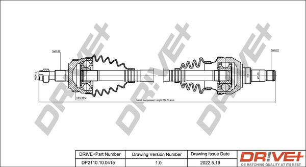 Dr!ve+ DP2110.10.0415 - Приводний вал autocars.com.ua