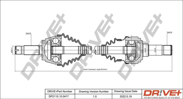 Dr!ve+ DP2110.10.0417 - Приводний вал autocars.com.ua