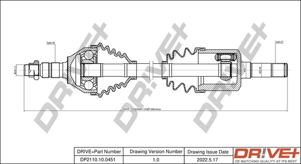 Dr!ve+ DP2110.10.0451 - Приводний вал autocars.com.ua