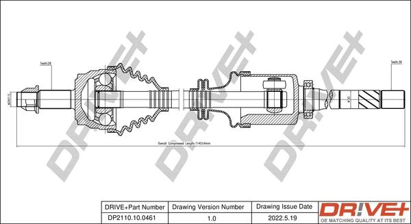 Dr!ve+ DP2110.10.0461 - Приводний вал autocars.com.ua