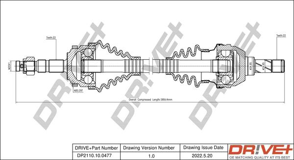 Dr!ve+ DP2110.10.0477 - Приводний вал autocars.com.ua