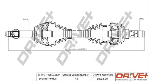 Dr!ve+ DP2110.10.0478 - Приводний вал autocars.com.ua