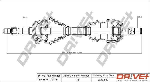 Dr!ve+ DP2110.10.0479 - Приводний вал autocars.com.ua