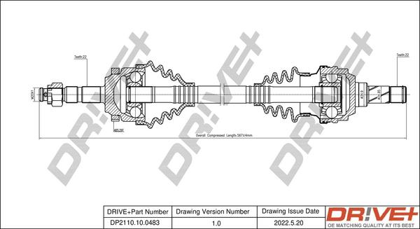 Dr!ve+ DP2110.10.0483 - Приводний вал autocars.com.ua