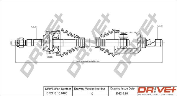 Dr!ve+ DP2110.10.0485 - Приводний вал autocars.com.ua