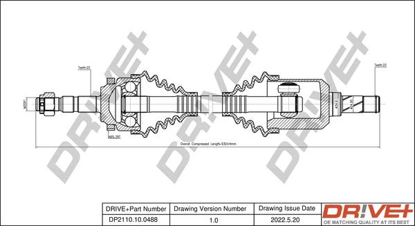 Dr!ve+ DP2110.10.0488 - Приводний вал autocars.com.ua