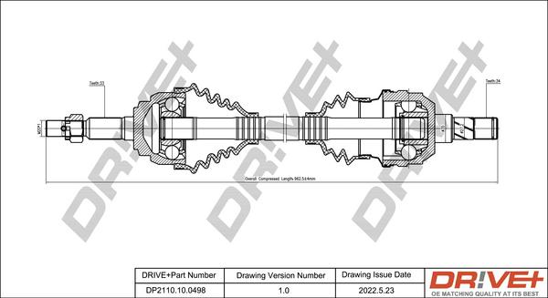 Dr!ve+ DP2110.10.0498 - Приводний вал autocars.com.ua