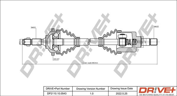 Dr!ve+ DP2110.10.0543 - Приводной вал autodnr.net