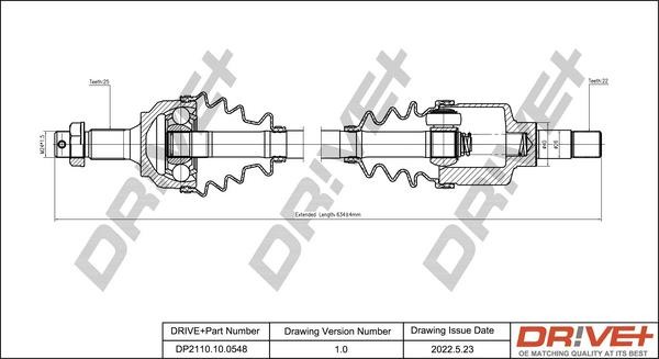 Dr!ve+ DP2110.10.0548 - Приводний вал autocars.com.ua