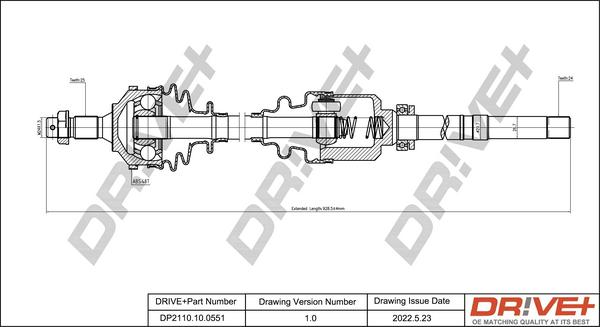 Dr!ve+ DP2110.10.0551 - Приводний вал autocars.com.ua