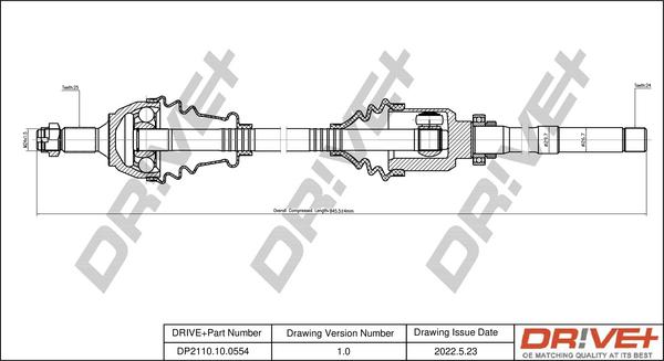 Dr!ve+ DP2110.10.0554 - Приводний вал autocars.com.ua