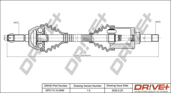 Dr!ve+ DP2110.10.0560 - Приводний вал autocars.com.ua