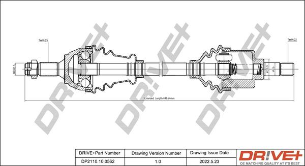 Dr!ve+ DP2110.10.0562 - Приводний вал autocars.com.ua