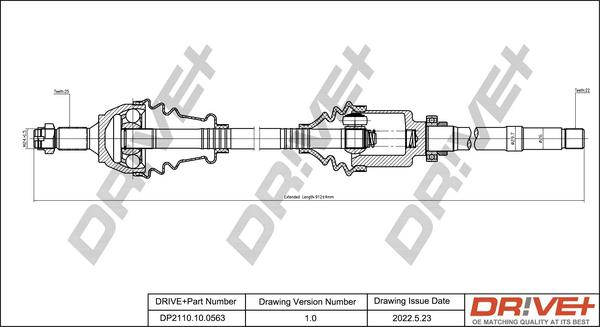 Dr!ve+ DP2110.10.0563 - Приводний вал autocars.com.ua