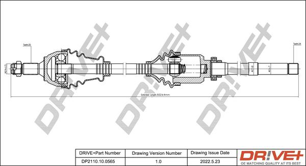 Dr!ve+ DP2110.10.0565 - Приводний вал autocars.com.ua