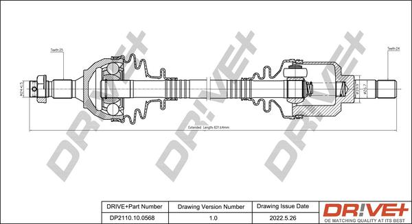 Dr!ve+ DP2110.10.0568 - Приводний вал autocars.com.ua