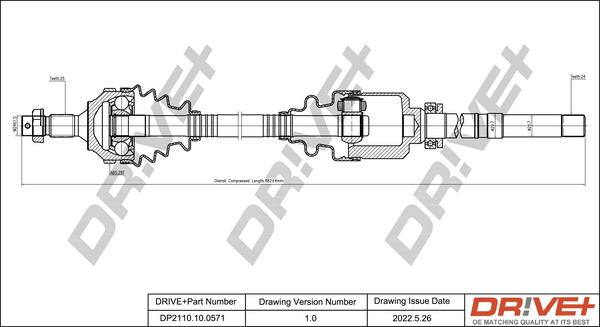 Dr!ve+ DP2110.10.0571 - Приводний вал autocars.com.ua