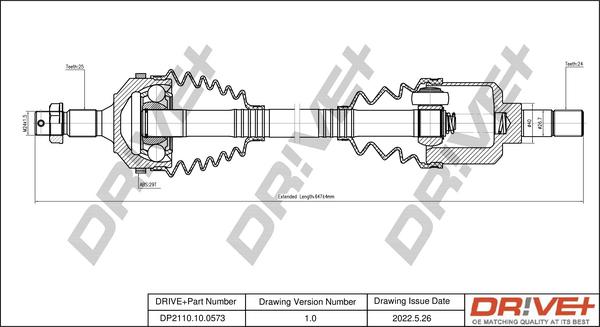 Dr!ve+ DP2110.10.0573 - Приводний вал autocars.com.ua