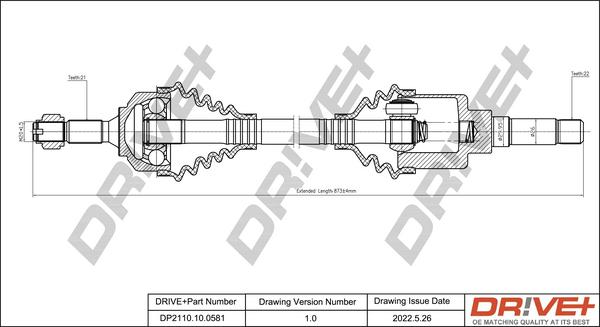 Dr!ve+ DP2110.10.0581 - Приводной вал autodnr.net