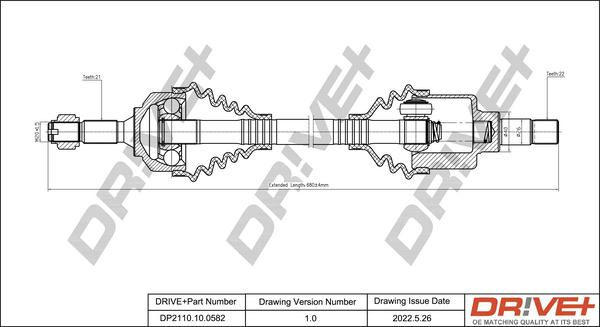 Dr!ve+ DP2110.10.0582 - Приводний вал autocars.com.ua